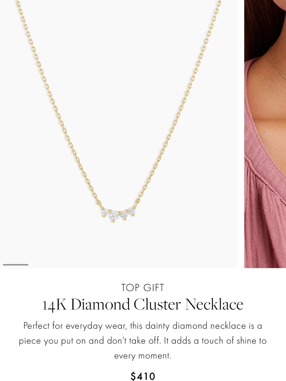 Gorjana 14K Gold Diamond Cluster Necklace